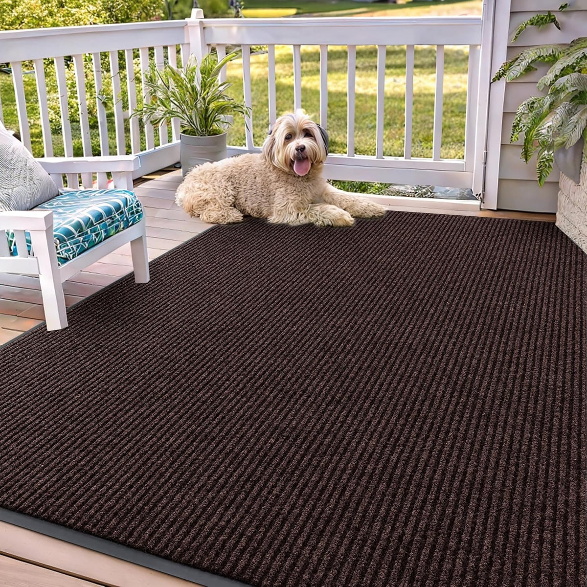 OLANLY Front Door Mat Indoor Outdoor Entrance, Waterproof Heavy Duty Doormat, Fade Resistant, Low