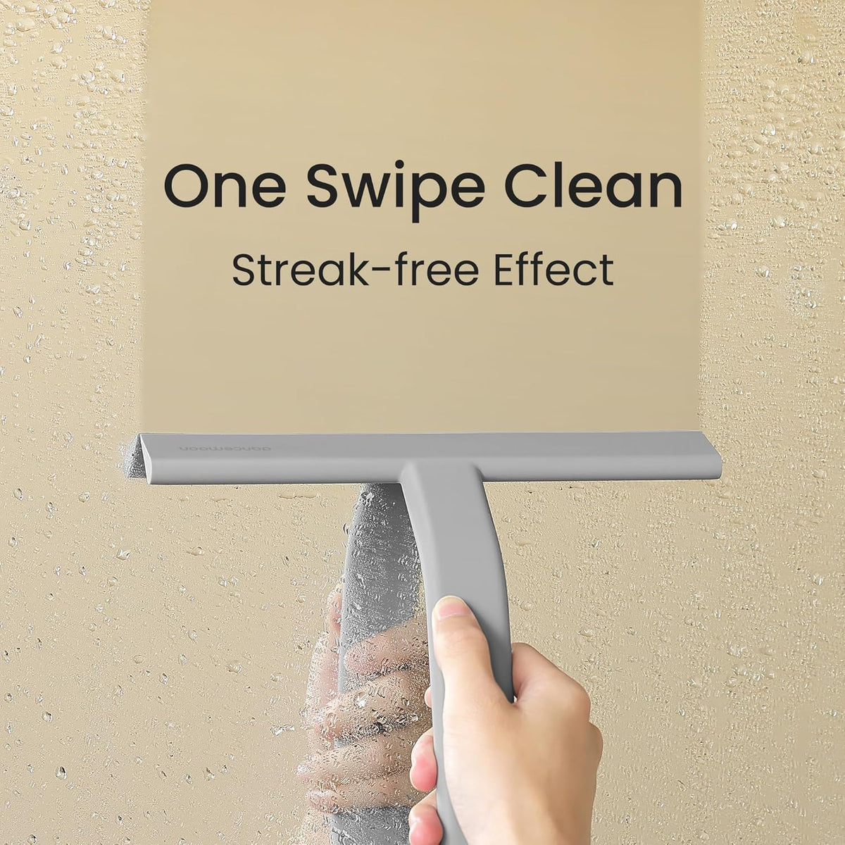 dancemoon JustHang Shower Squeegee for Glass Doors, All-One-Piece Silicone with Built-in Hook