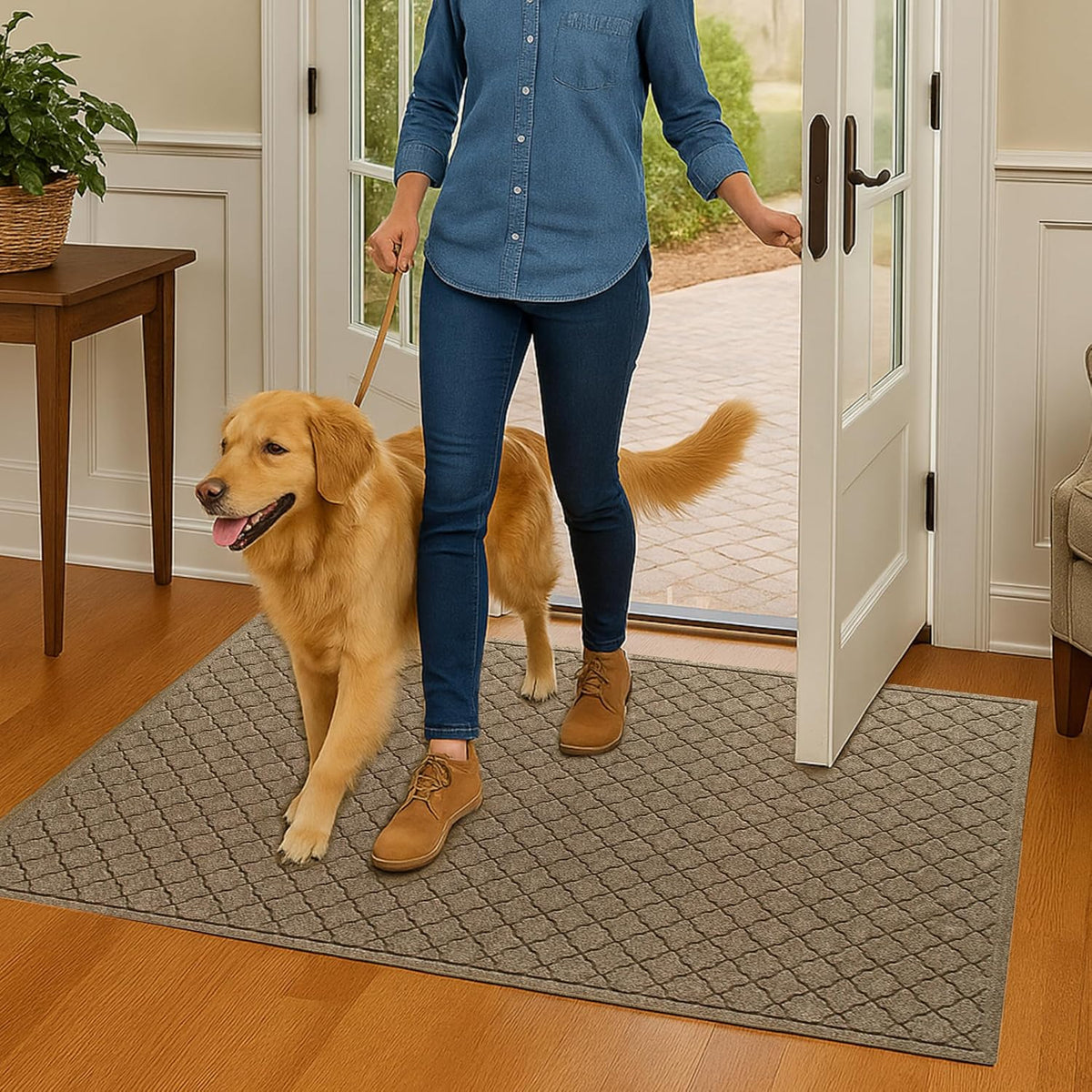 WaterHog Heavy Duty Doorway Mat, 4' x 6', Made in USA, Durable & Skid-Resistant Entryway Mat