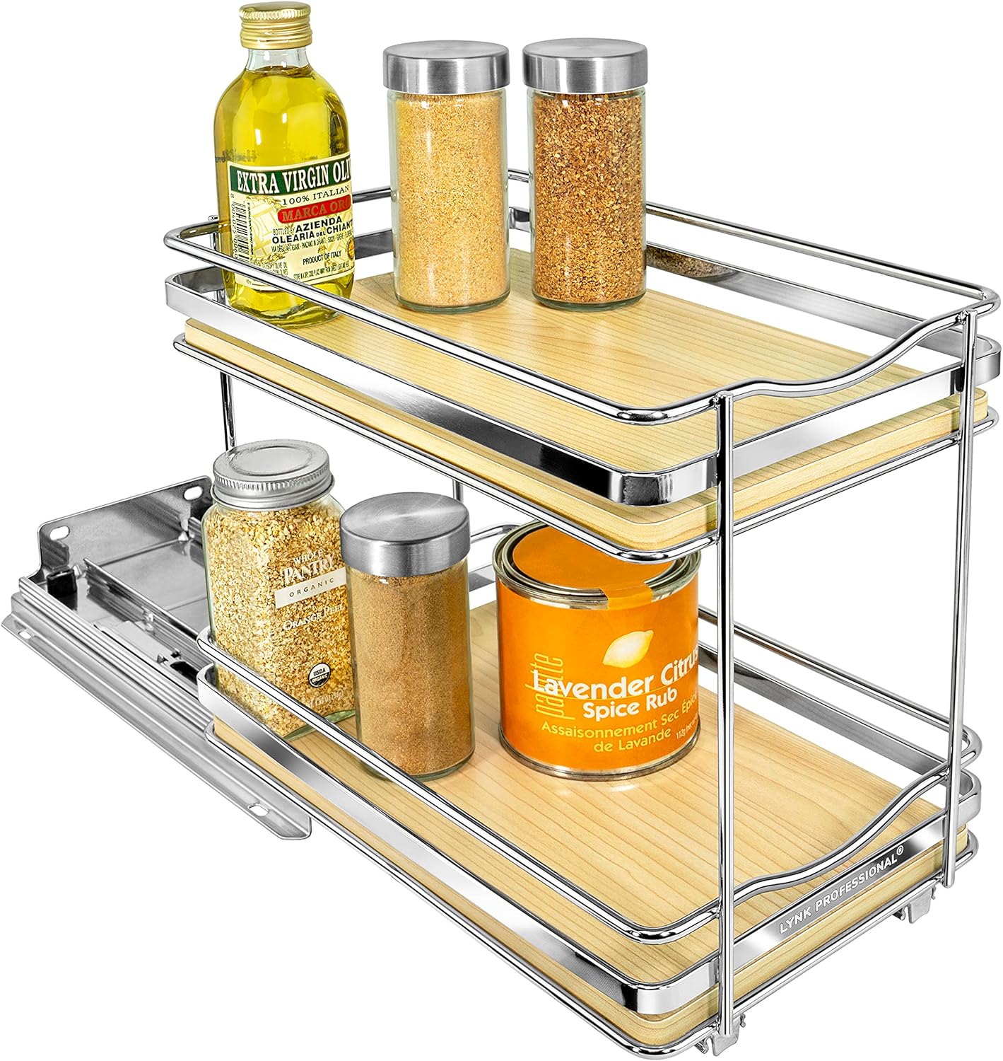 LYNK PROFESSIONAL® Élite™ Pull Out Spice Rack Organizer for Inside Kitchen Cabinets - 6-1/4 inch