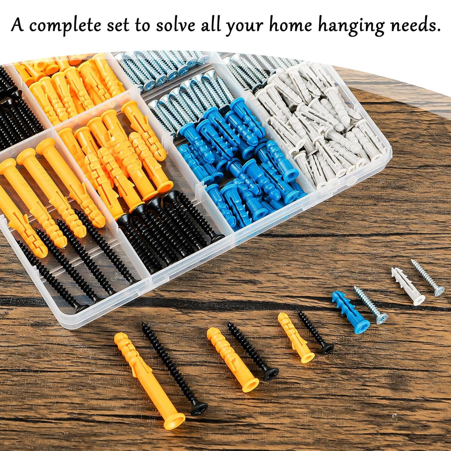 KURUI Wall Anchors Kit for Hanging Wall Art Decor, 270Pcs Picture Hangers Assortment Kit for
