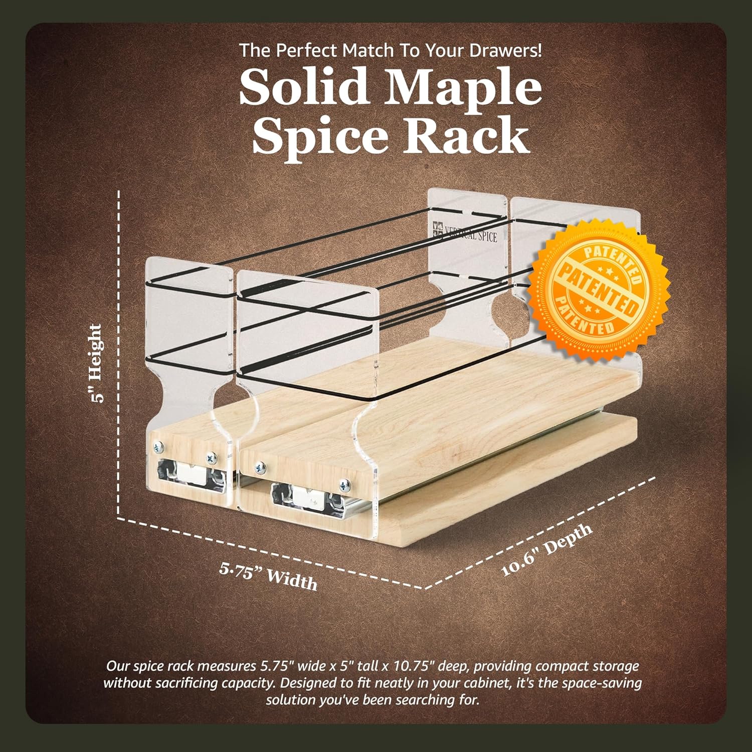 Vertical Spice Combo Spice Rack Drawer - Pull Out Pantry Organizers and Storage - Kitchen Cabinet