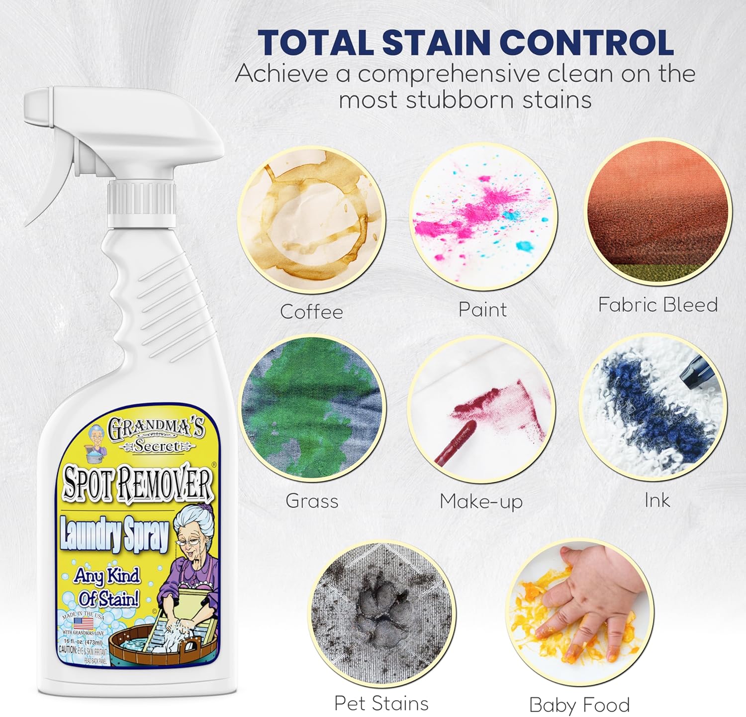 Grandma's Secret Spot Remover Laundry Spray - Chlorine, Bleach and Toxin-Free Fabric Stain Remover