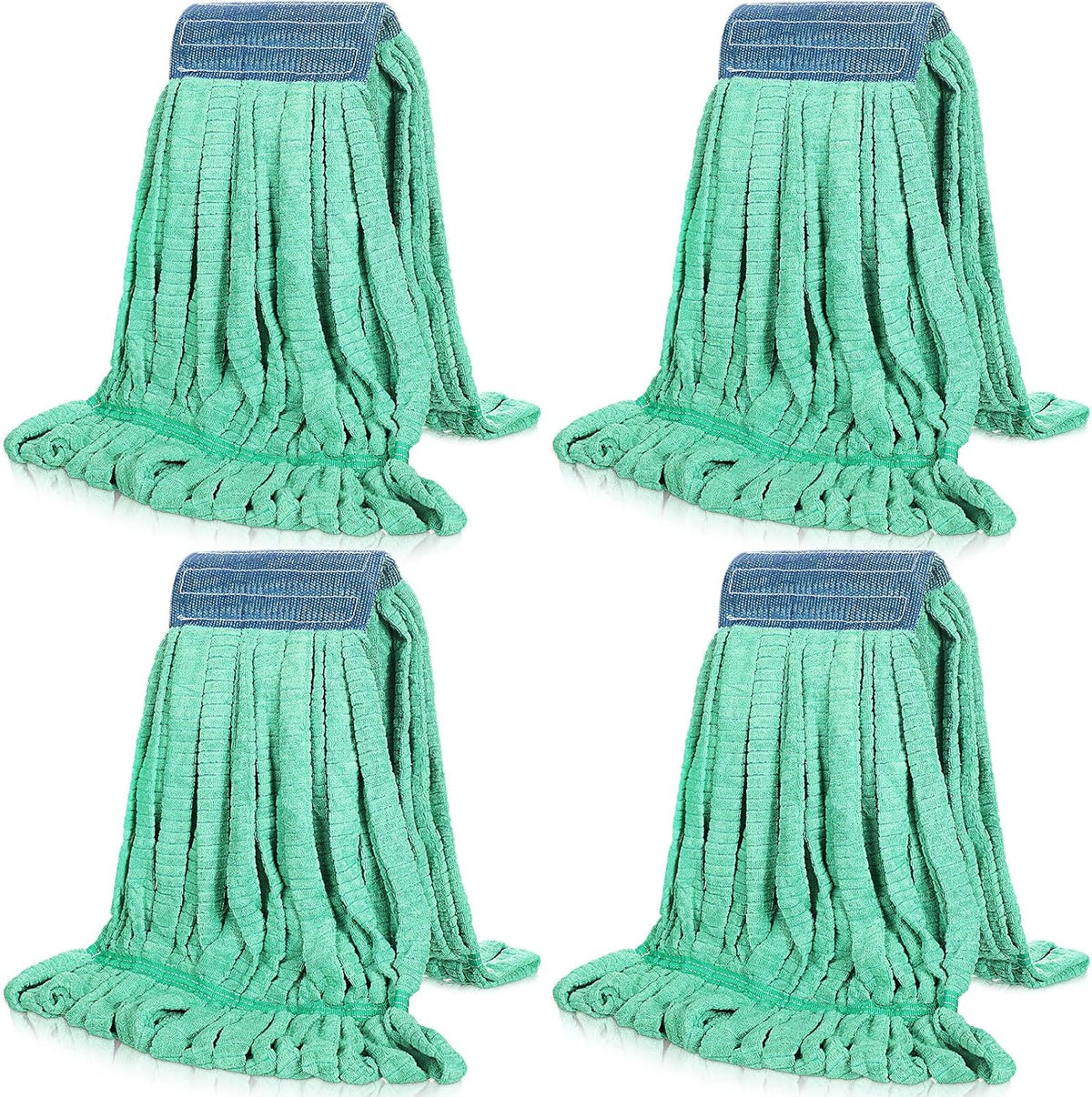Lallisa 4 Pcs Commercial Mop Head Replacement Tube Microfiber Industrial Looped End Mop Heads