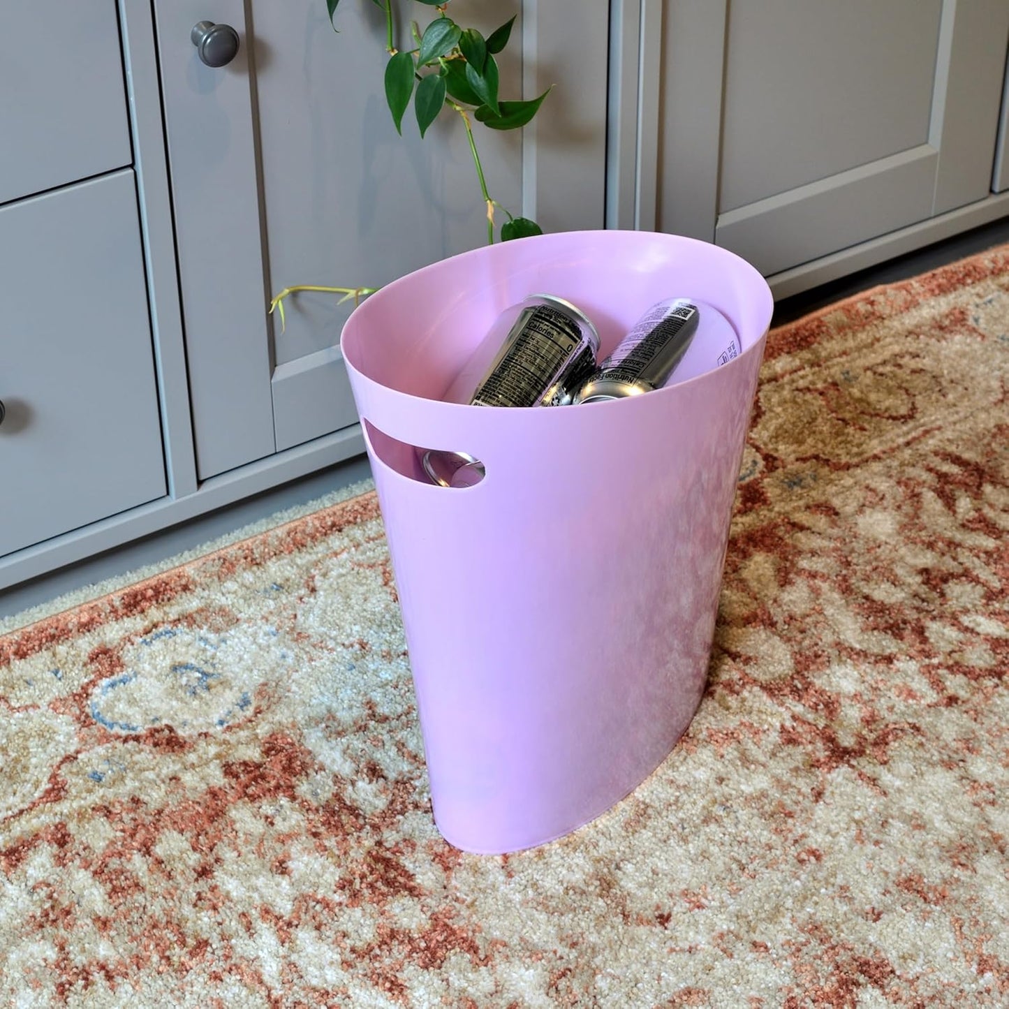 Youngever 2 Gallon Slim Trash Can, Plastic Garbage Container Bin, Small Trash Bin with Handles for