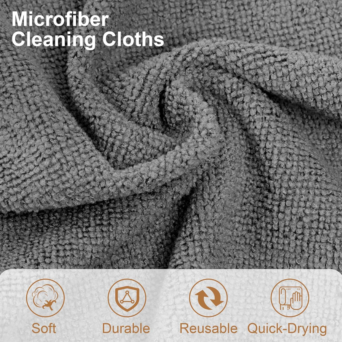 LIVOS Microfiber Cleaning Cloth Roll - 80 Pack, Reusable Paper Towels Grey Tear Away, Microfiber