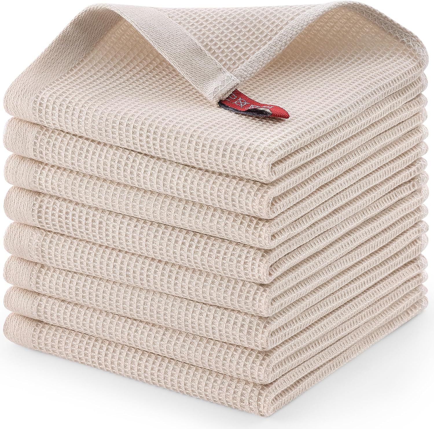 Homaxy 100% Cotton Waffle Weave Dish Cloths - 8 Pack Soft and Absorbent Dish Towels - 12 x 12