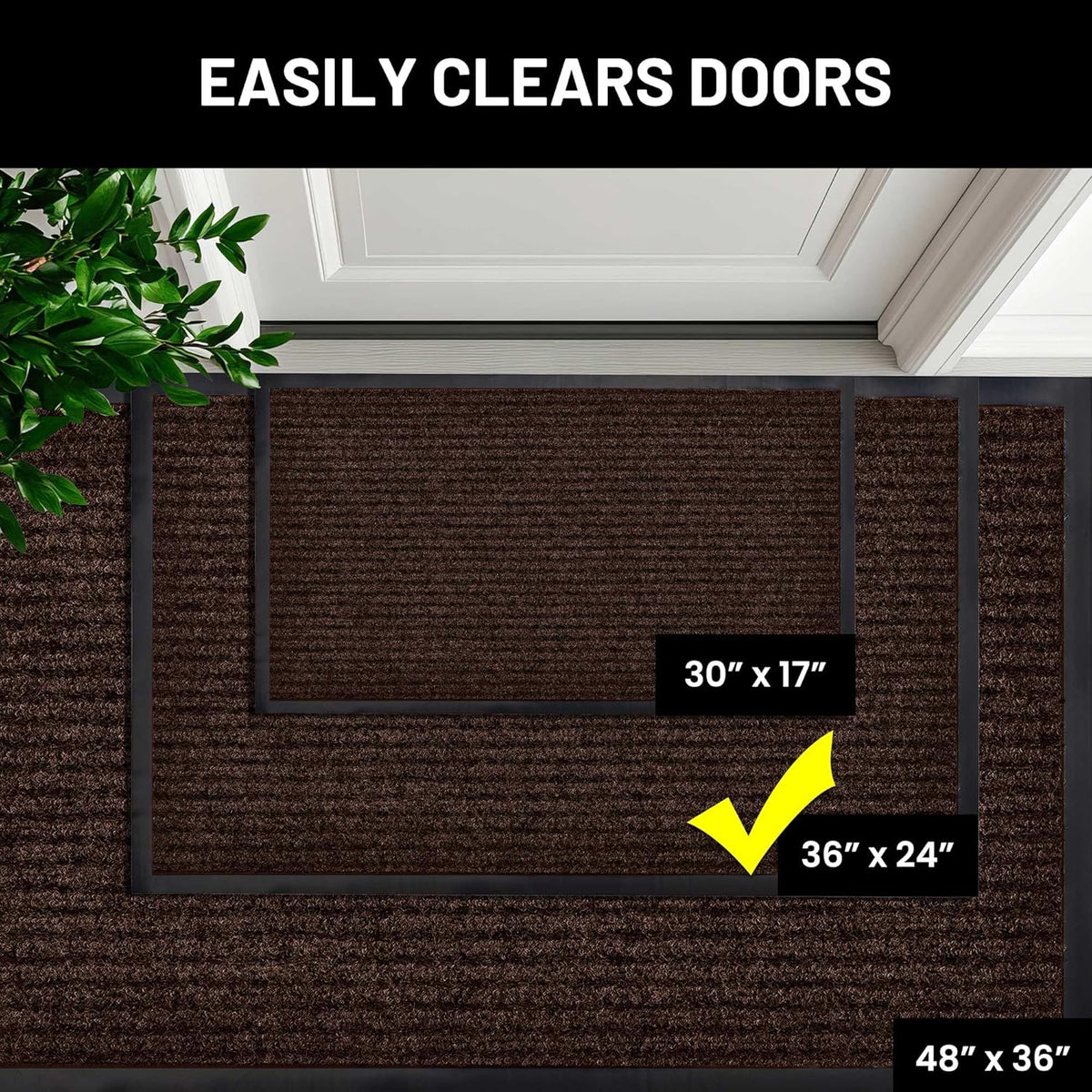 Sierra Concepts 2-Pack Front Door Mat - Large 36 x 24 Welcome Indoor Outdoor Entryway Mats for Shoe