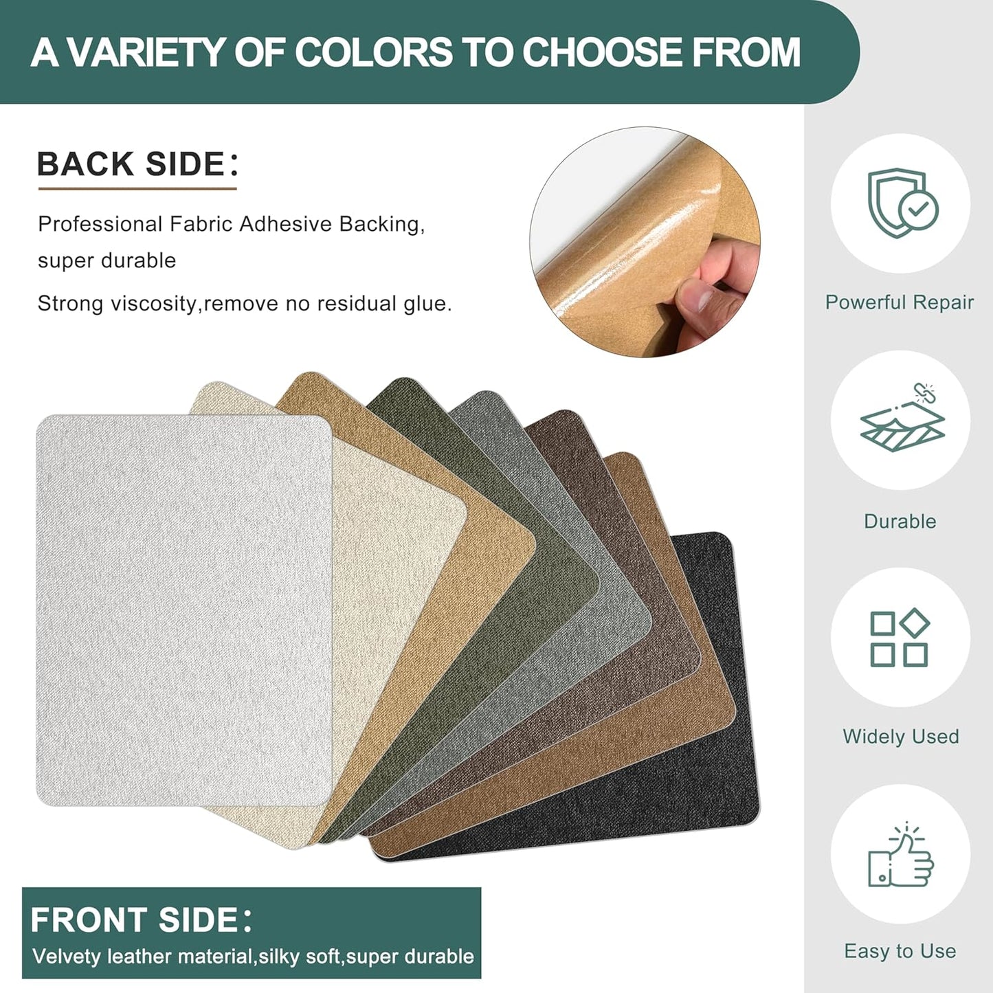 Azobur Couch Patch Repair Fabric,Microfiber Fabric, Self-Adhesive, for Sofa Repair and Upholstery