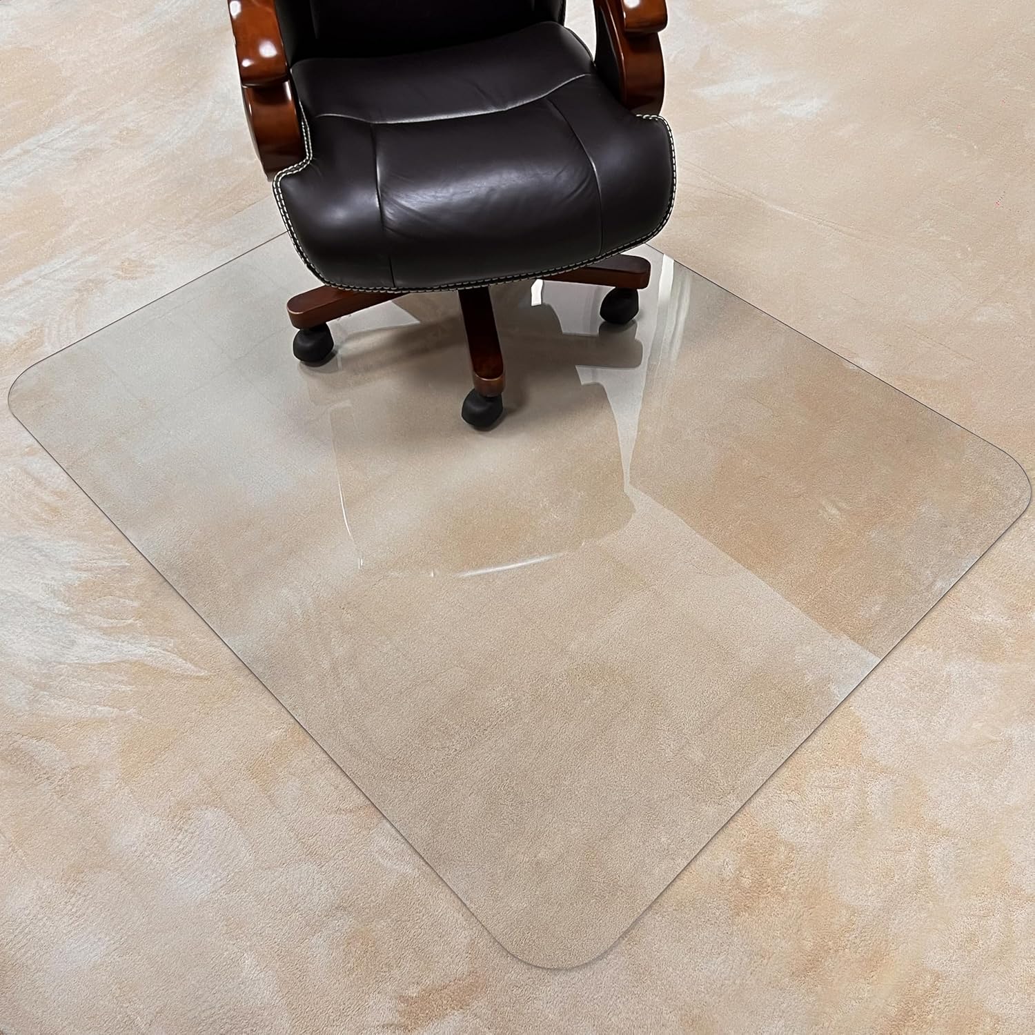 2Pack Crystal Clear 1/5" Thick 59" x 47" Heavy Duty Hard Chair Mat, Can be Used on Carpet or Hard