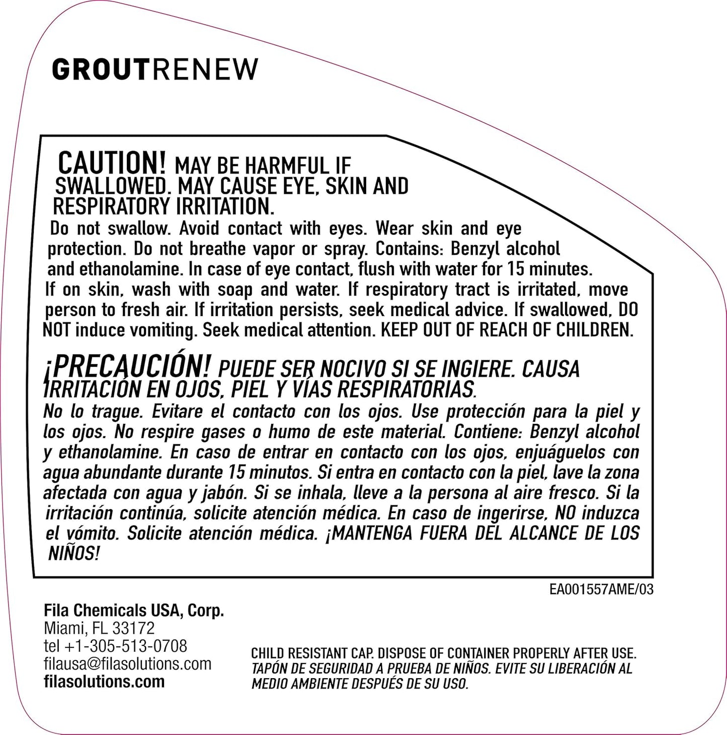 FILA Filagrout Net 24 OZ, Grout Cleaner for Tile Floors, Ceramic Tile and Porcelain Tile, Non-acid