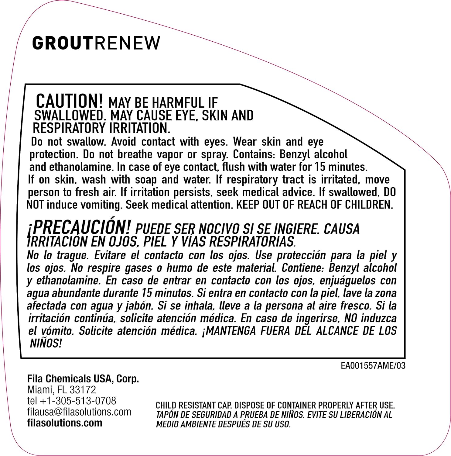 FILA Filagrout Net 24 OZ, Grout Cleaner for Tile Floors, Ceramic Tile and Porcelain Tile, Non-acid