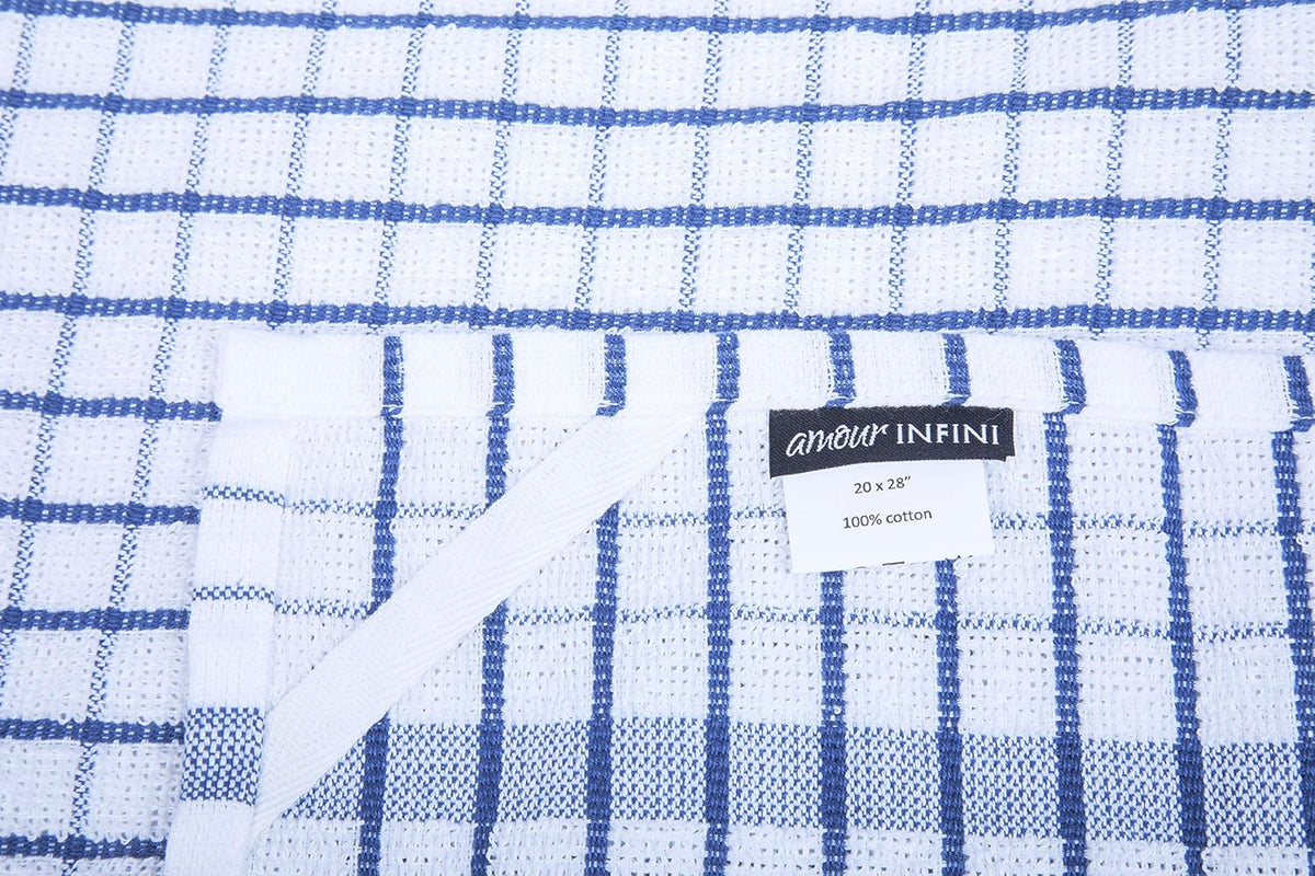 AMOUR INFINI Terry Dish Towels Pack of 4 Highly Absorbent Quick Dry Super Soft 20x28 Inch Kitchen