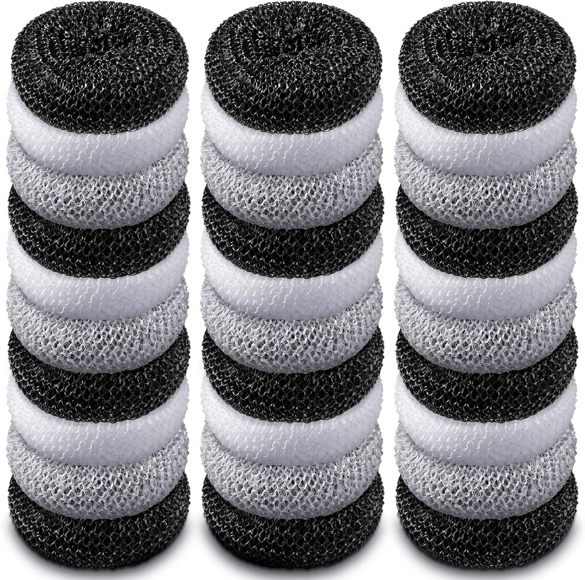 Blulu Plastic Dish Scrubbers for Dishes Pot Round Nylon Pad, Mesh Scouring Non Scratch Pads(Simple