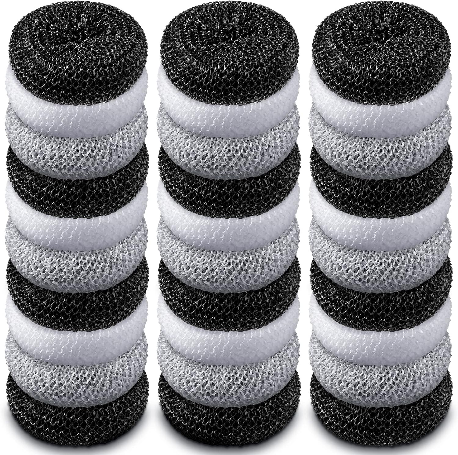 Blulu Plastic Dish Scrubbers for Dishes Pot Round Nylon Pad, Mesh Scouring Non Scratch Pads(Simple