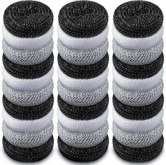 Blulu Plastic Dish Scrubbers for Dishes Pot Round Nylon Pad, Mesh Scouring Non Scratch Pads(Simple