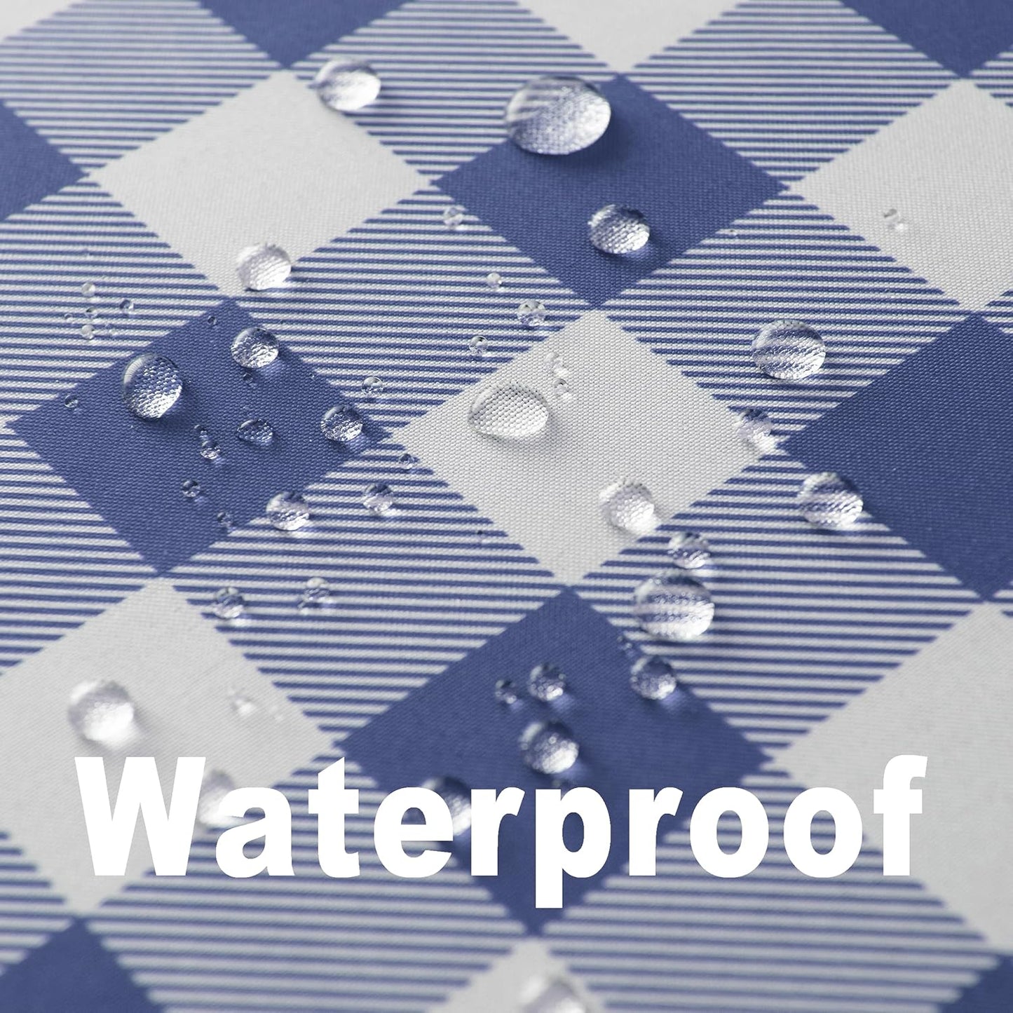 Classic Gingham Plaid Tablecloth Fabric - Rectangular 58x102 Inch Water Resistant Checked Table