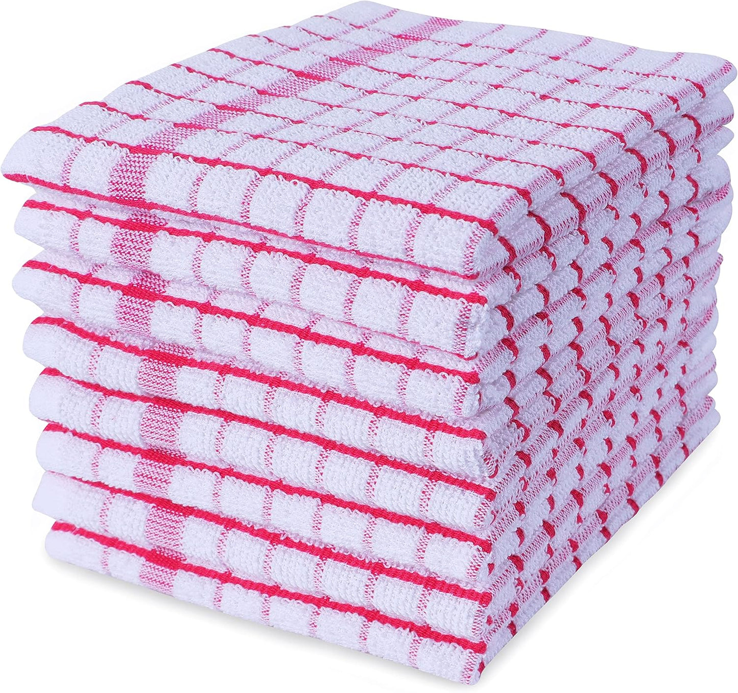 AMOUR INFINI Kitchen Dish Cloths Set of 8 - Ultra Soft, Highly Absorbent, Quick-Drying Terry Cotton