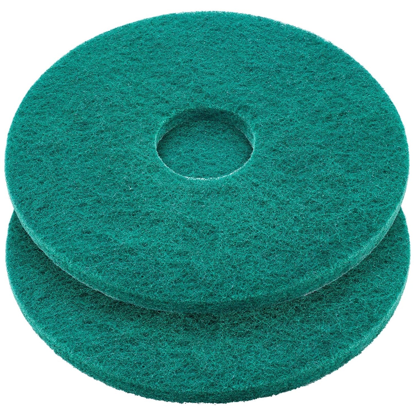 2 Pcs 12" Green Scrubbing Pads Commercial Cleaning Orbiter Pads-Maintenance Non Woven for Floor