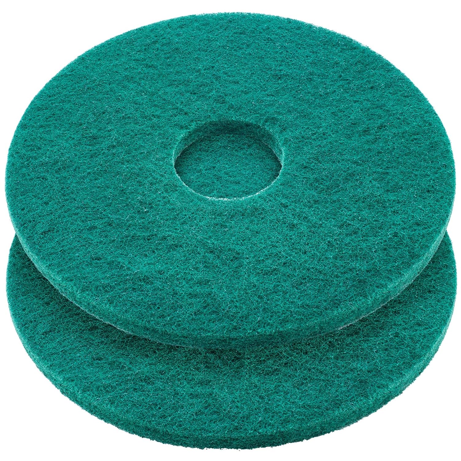 2 Pcs 12" Green Scrubbing Pads Commercial Cleaning Orbiter Pads-Maintenance Non Woven for Floor