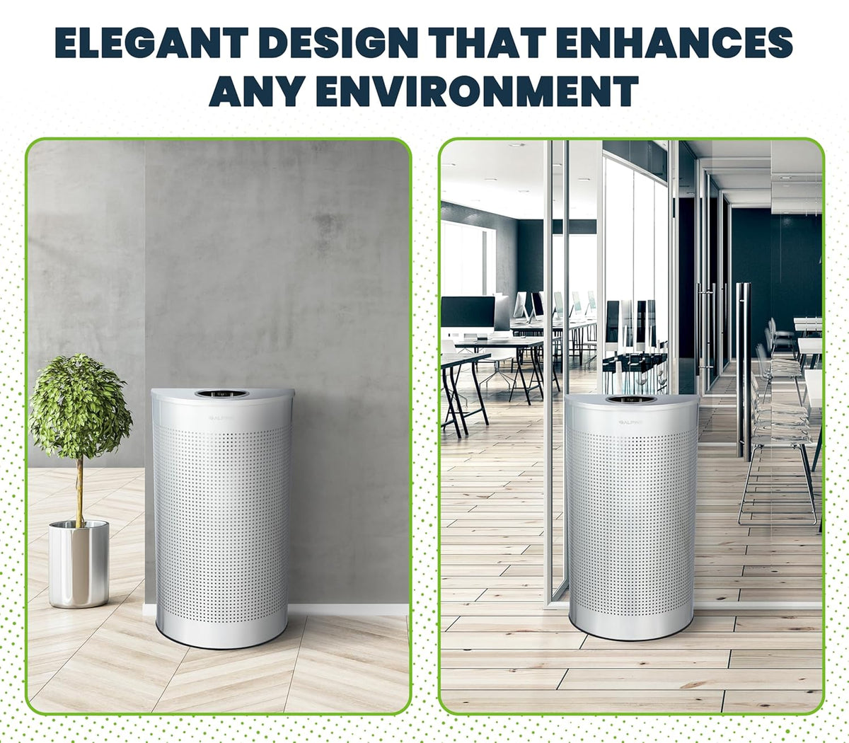 Alpine Half Round Trash Can Open Top - Modern 12 Gallon Stainless Steel Space Saving Indoor