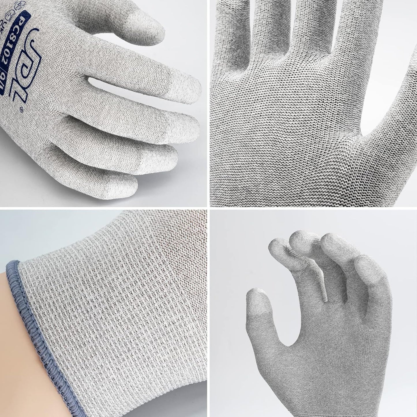 JDL ESD Work Gloves, Anti-Static Gloves for PC Building, 6 pairs, Computer Installation & Repair