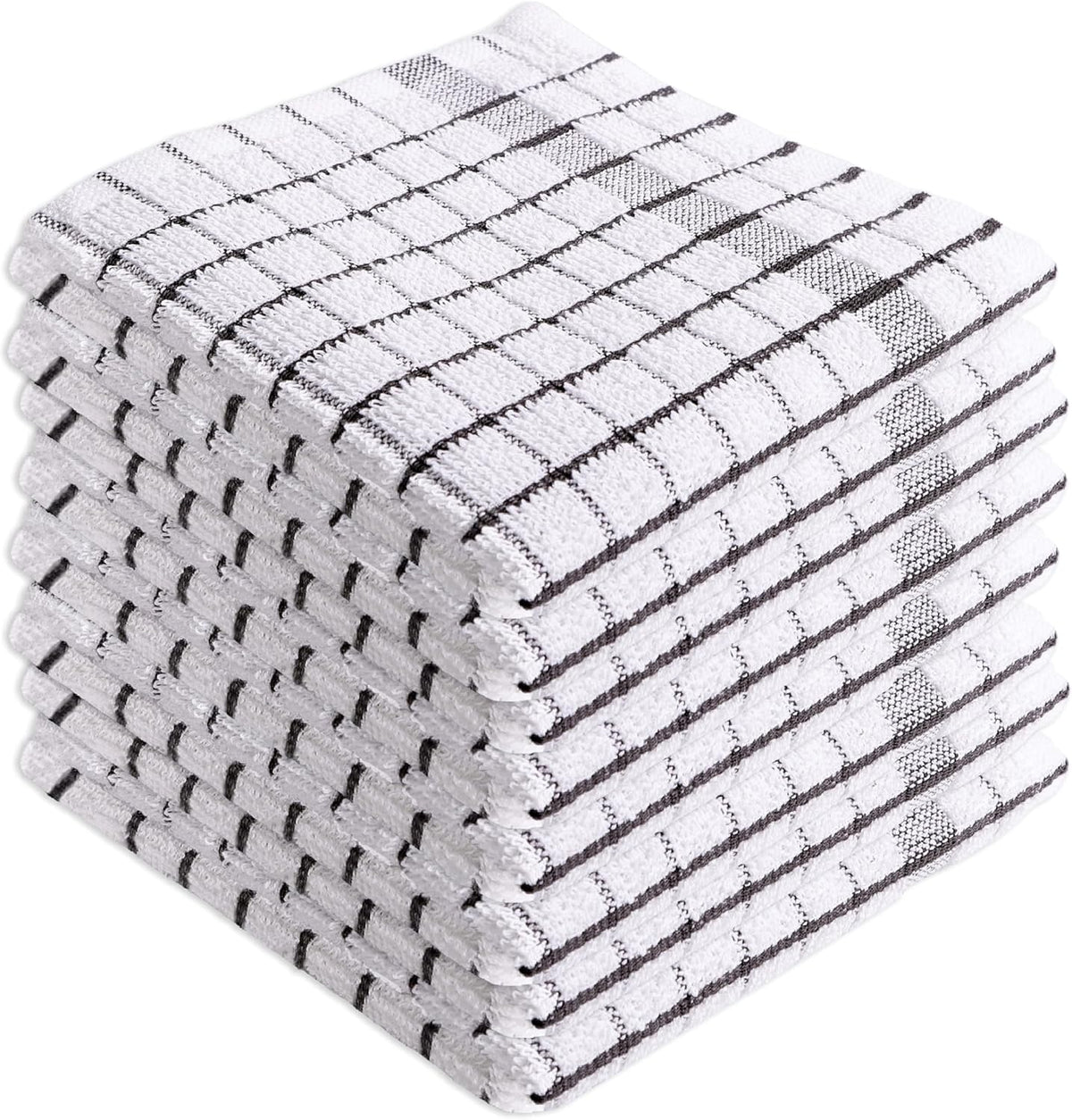 AMOUR INFINI Kitchen Dish Cloths Set of 8 - Ultra Soft, Highly Absorbent, Quick-Drying Terry Cotton