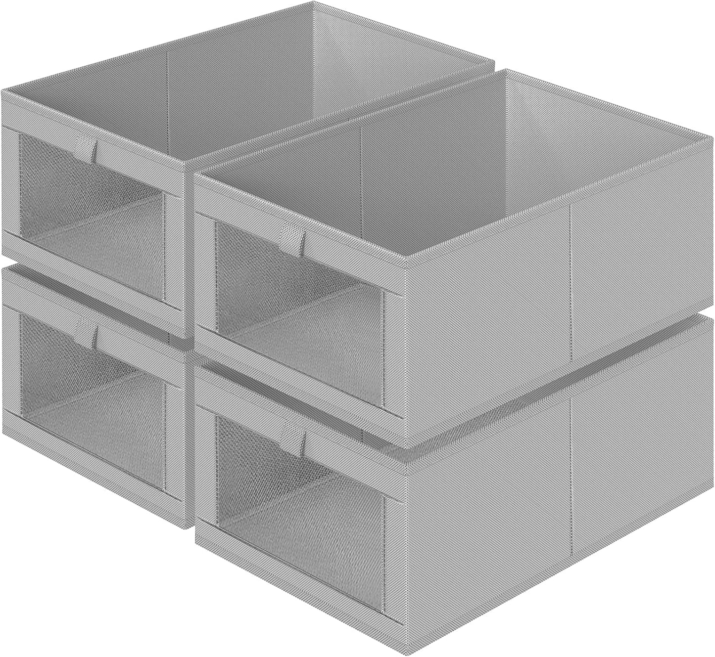 Criusia 4 Pack Linen Closet Organizers and Storage, Closet organizer Large Linen Closet Baskets for