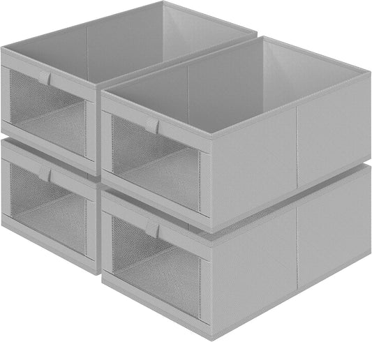 Criusia 4 Pack Linen Closet Organizers and Storage, Closet organizer Large Linen Closet Baskets for