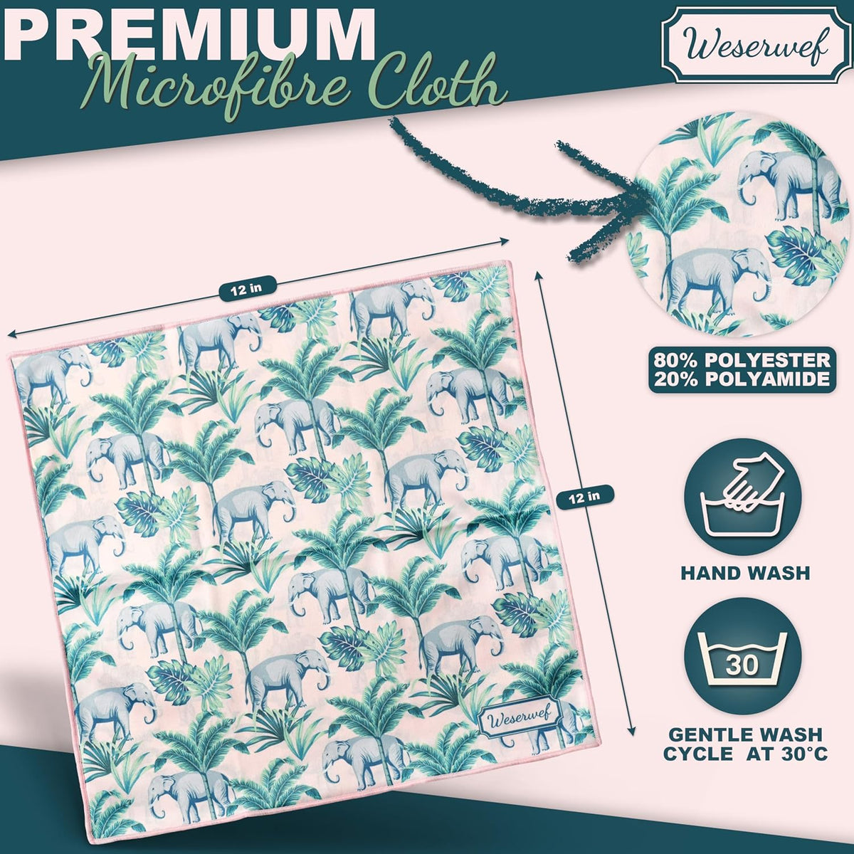 WESERWEF Design Microfiber Glasses Cleaning Cloth – Premium Cleaning Cloth for Eyeglasses, Screens