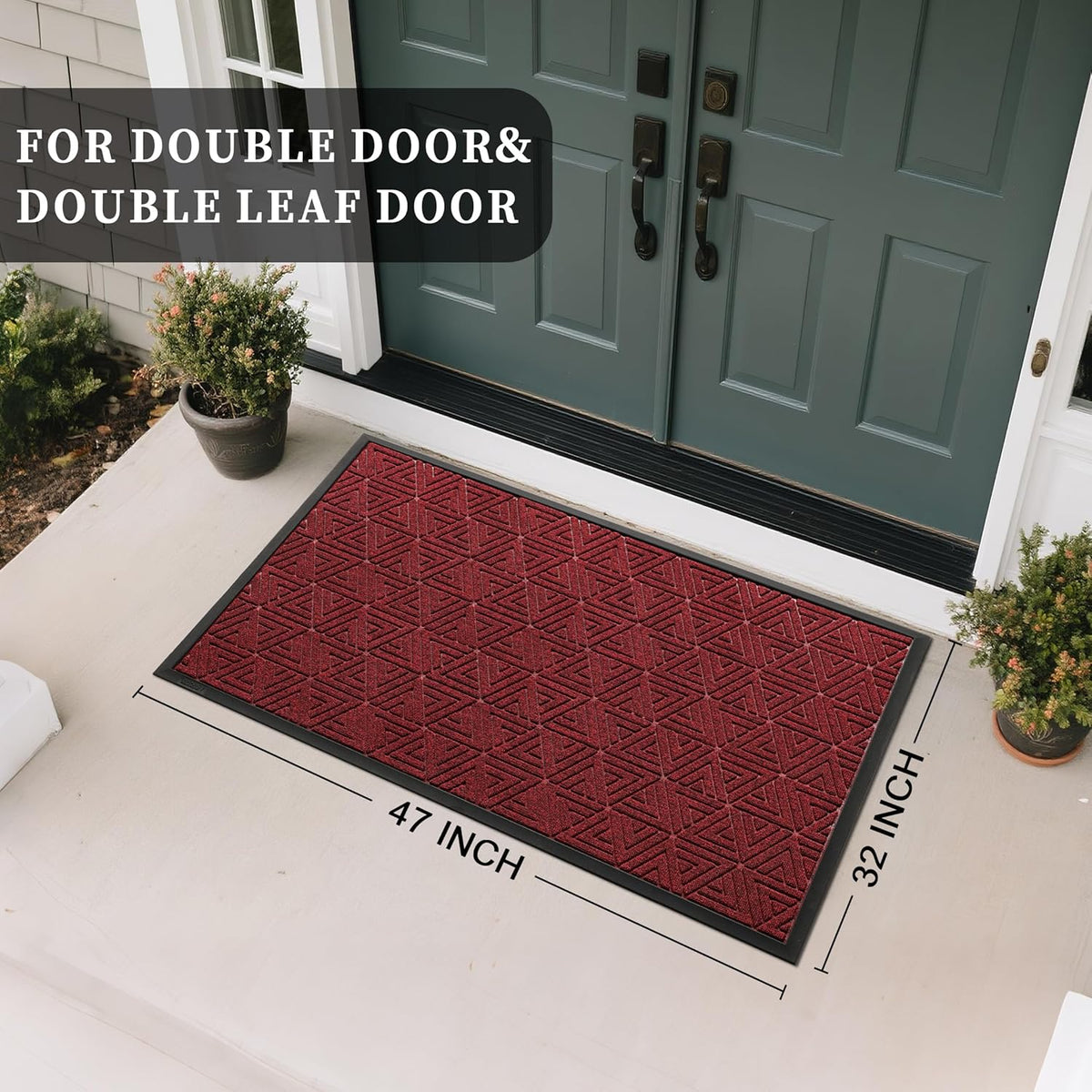 Yimobra Large Door Mat 47x32, All-Weather Waterproof Non-Slip Welcome Matt Outdoor, Heavy Duty Non