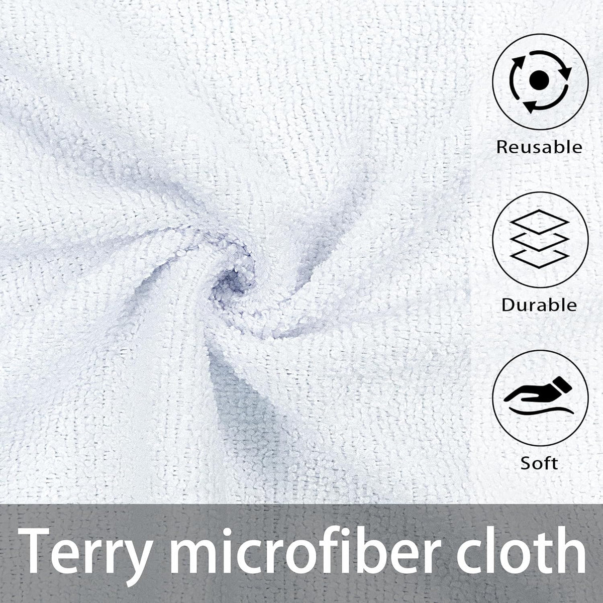 Greenfound Microfiber Cleaning Cloth Roll -80 Pack, 11.5x11.5, Tear Away Towels, Reusable and