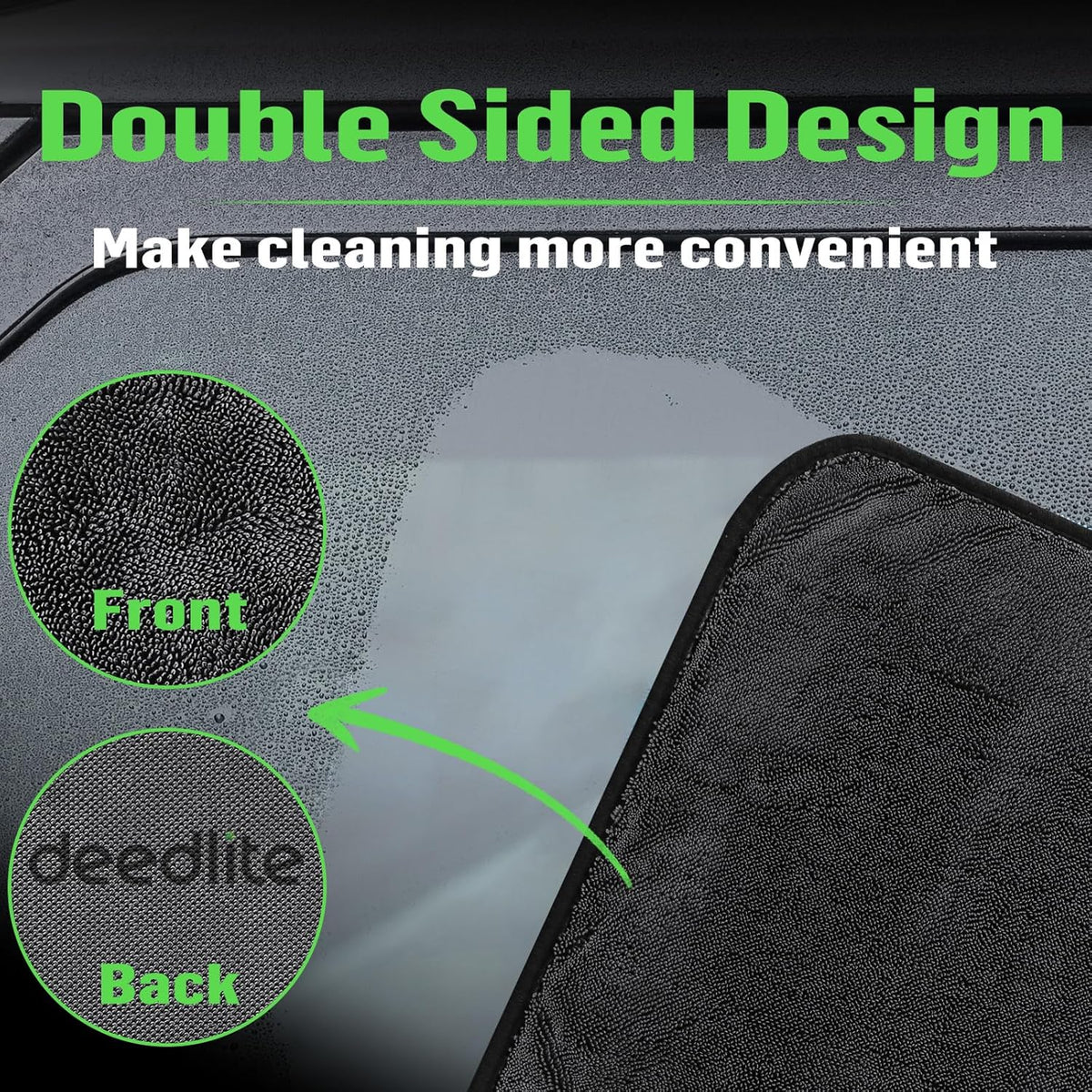 Shiny Bath Wipes Shower Cleaning Cloths, Premium Car Drying Towel | Ultra Absorbent Twisted-Loop