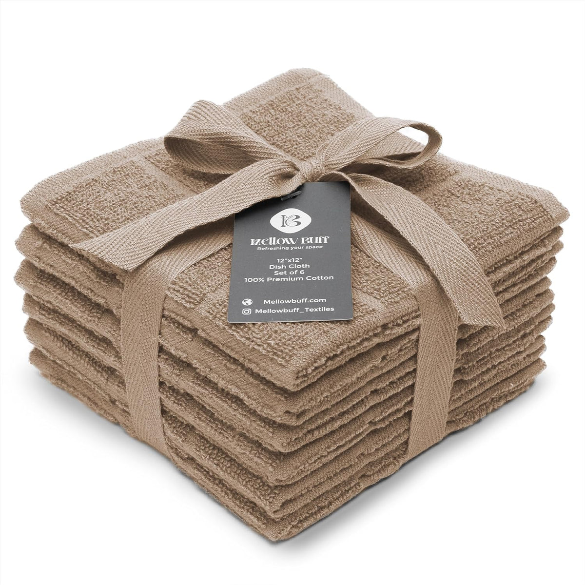 100% Cotton Terry Dish Cloth & Dish Towel, 6 Pack, Super Soft and Absorbent Kitchen Towels, Perfect