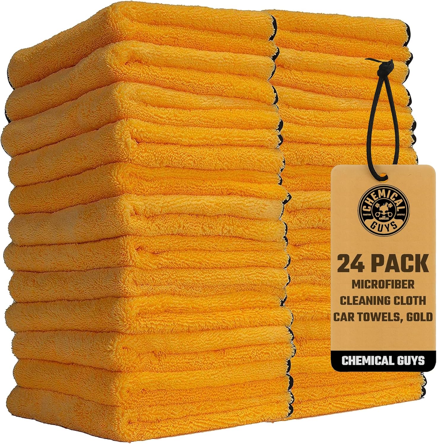 Chemical Guys MIC_506_24 Professional Grade Premium Microfiber Towels, Gold (16 Inch x 16 Inch)