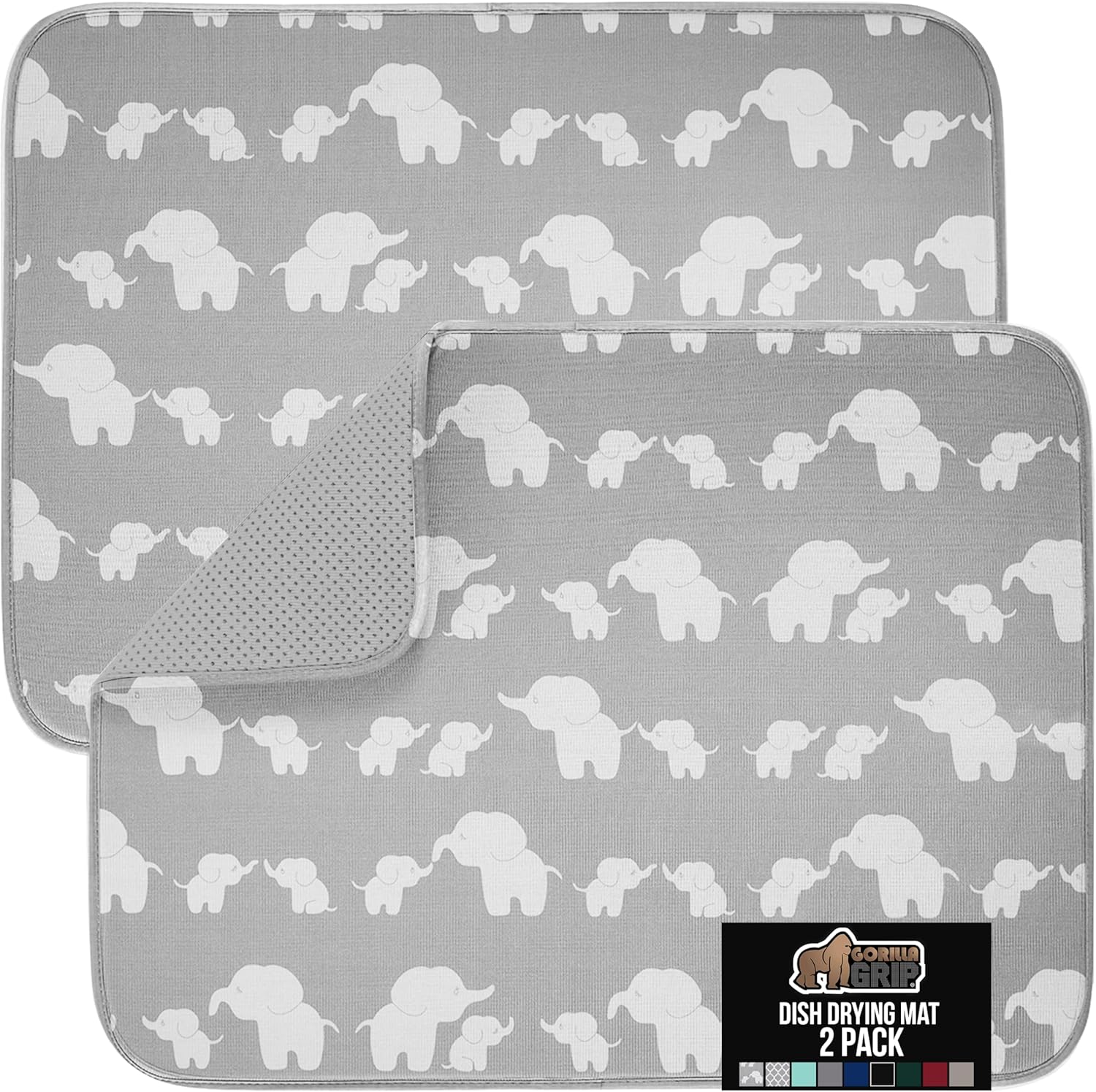 GORILLA GRIP Ultra Water Absorbent Microfiber Dish Drying Mat, 18x24, Quick Dry Mesh, Slip