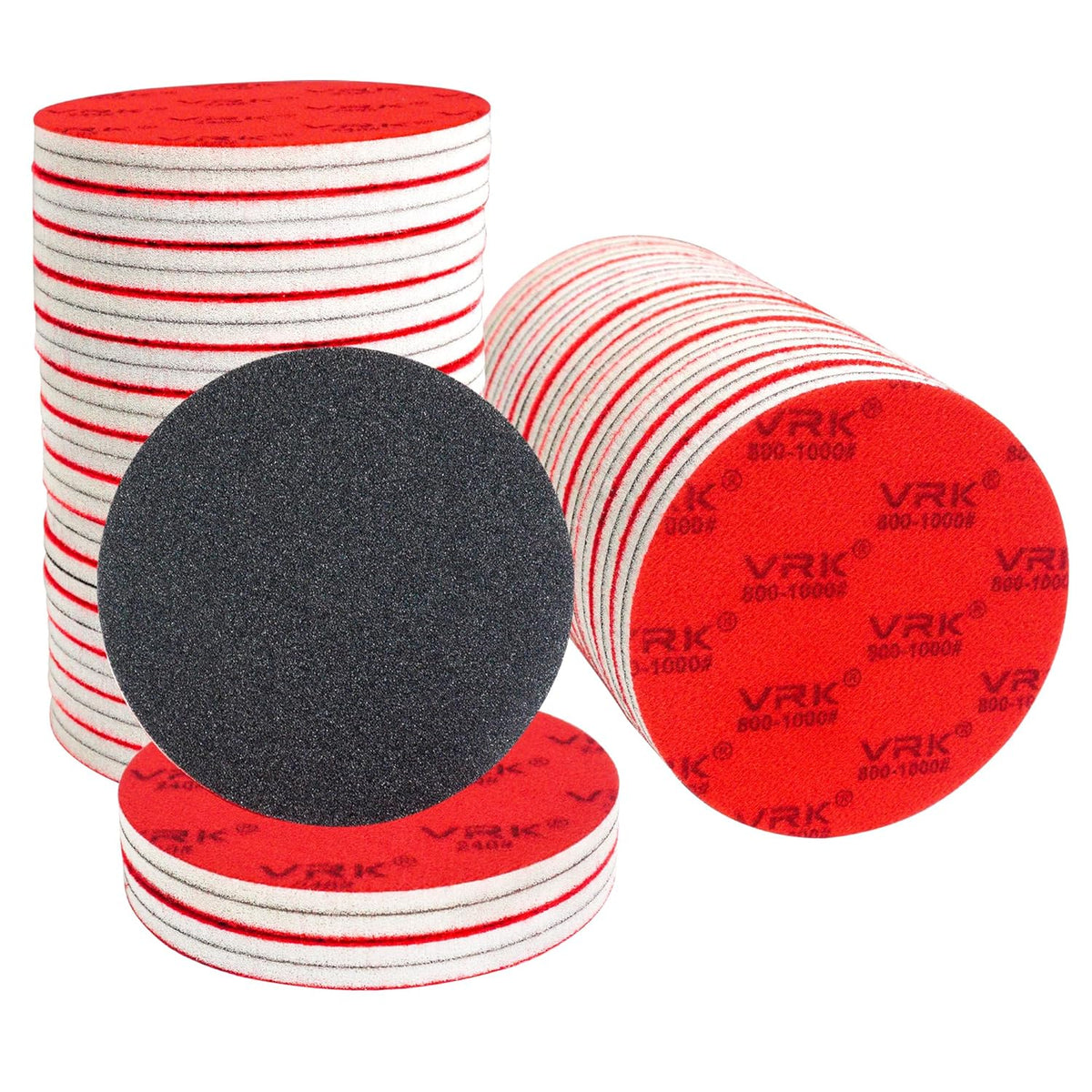 24 PCS 5 Inch Sanding Sponge Discs with Hook and Loop Backing - Multiple Grits 180 to 2000 for