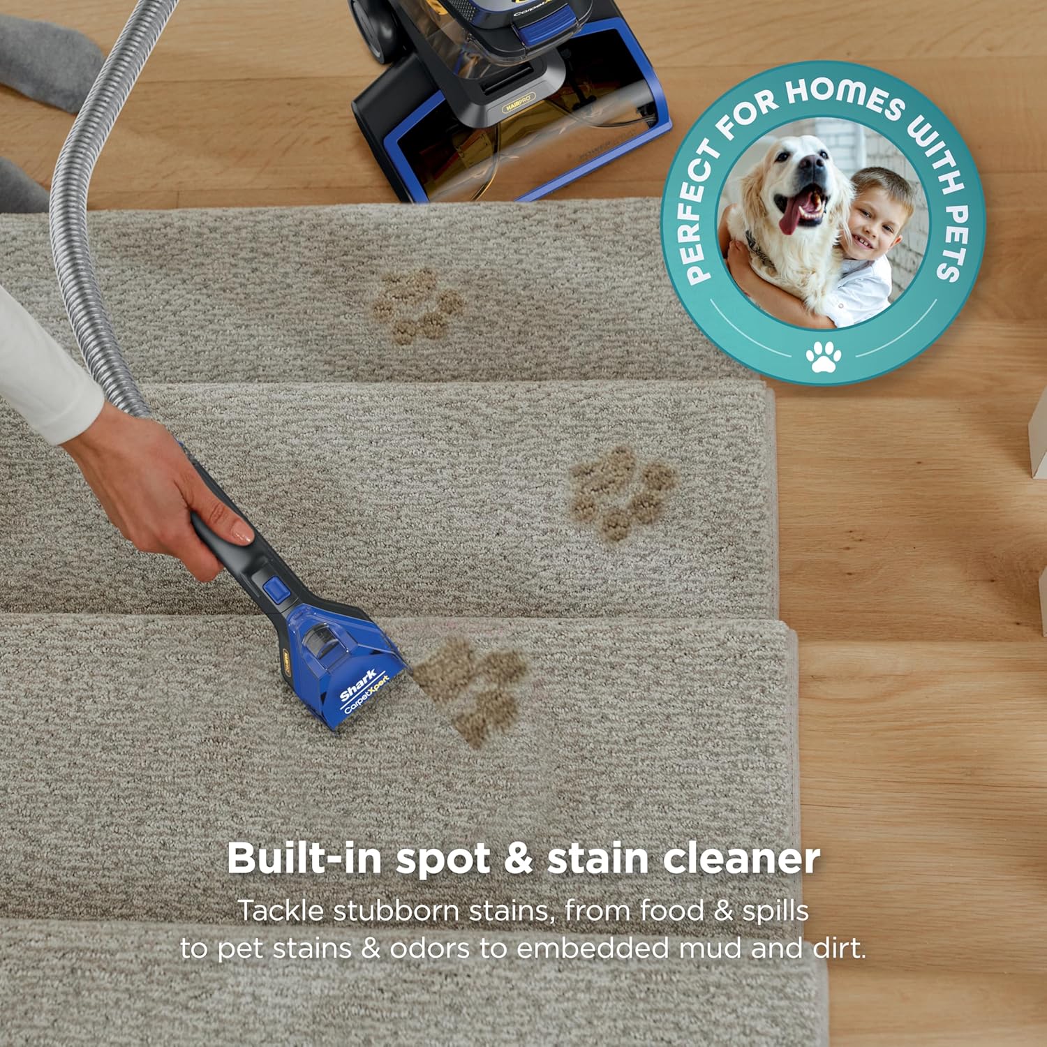 Shark CarpetXpert HairPro Upright Carpet, Area Rug & Upholstery Cleaner with Spot & Stain Remover