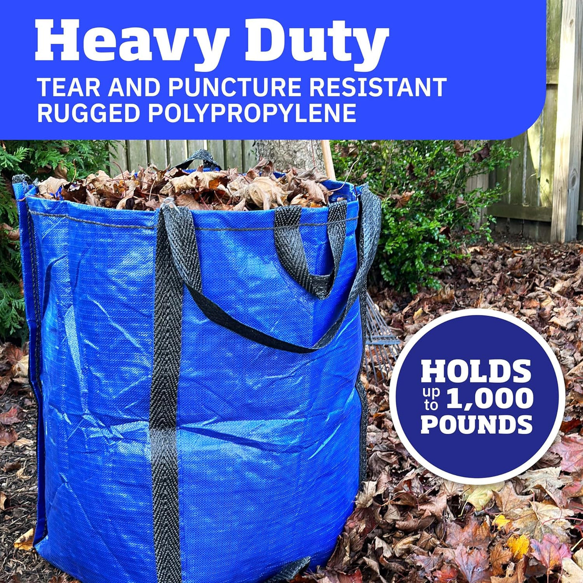 DURASACK Heavy Duty Home and Yard Bags 48-Gallon Reusable Self-Standing Lawn and Leaf Bags Garbage