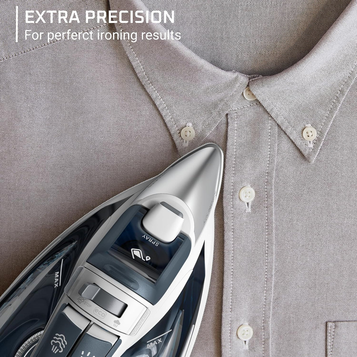 Rowenta Iron Steamer for Clothes, Focus Stainless Steel Soleplate, 400 Microsteam Holes, Powerful