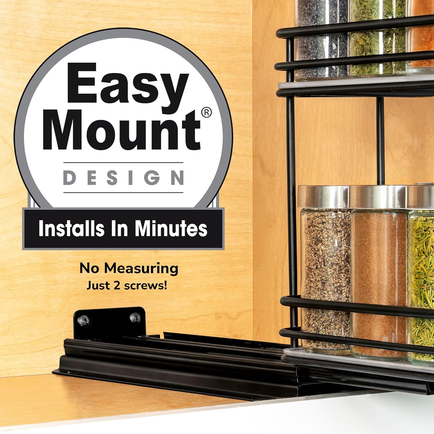 LYNK PROFESSIONAL® Pull Out Spice Rack Organizer for Inside Kitchen Cabinets - 4-1/4 inch Wide