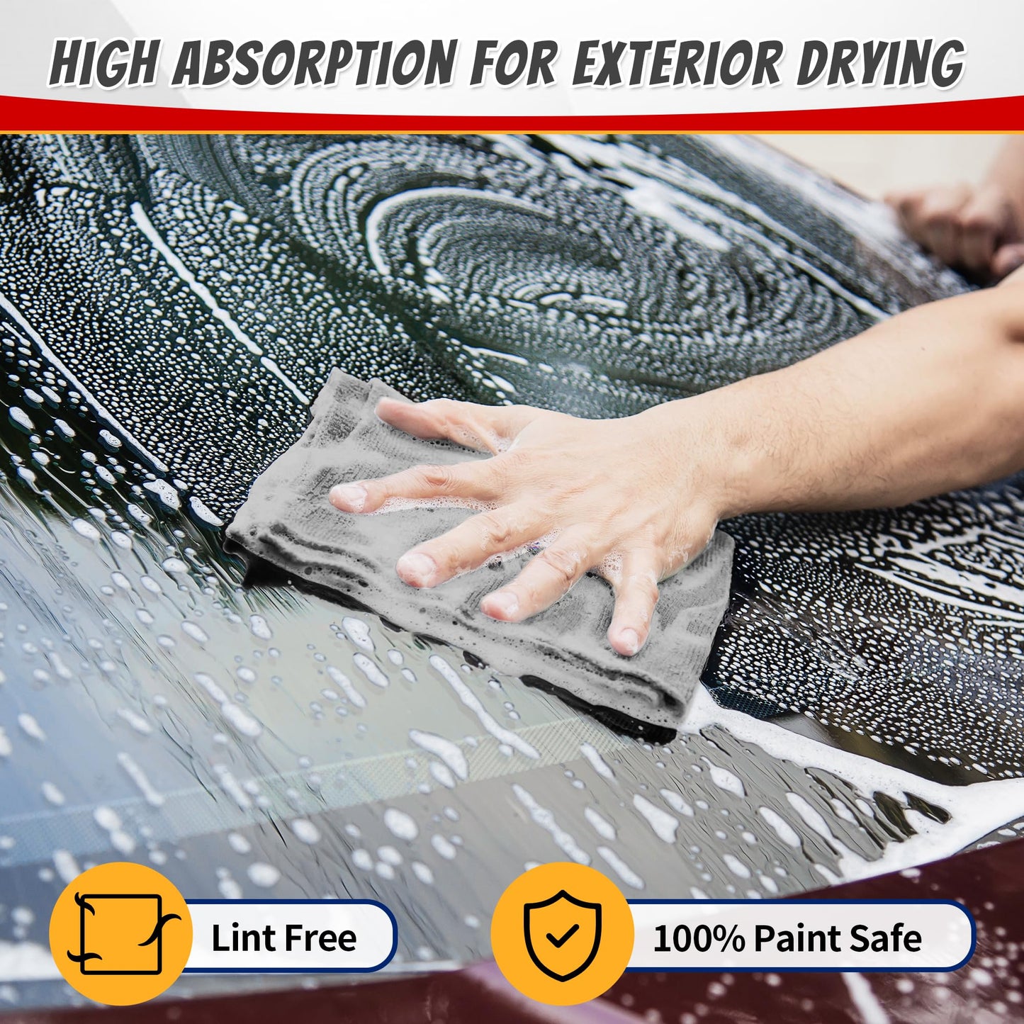 FIXSMITH Shop Towels, Pack of 200, Grey Microfiber Cleaning Cloth Bulk, Microfiber Towels for Cars