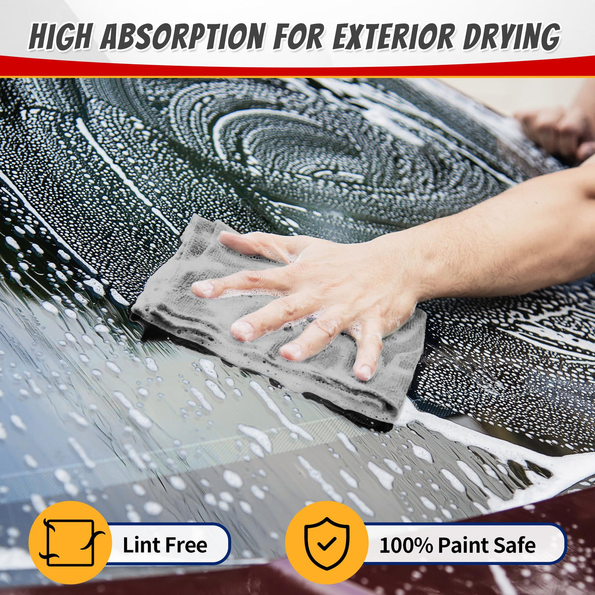FIXSMITH Shop Towels, Pack of 200, Grey Microfiber Cleaning Cloth Bulk, Microfiber Towels for Cars