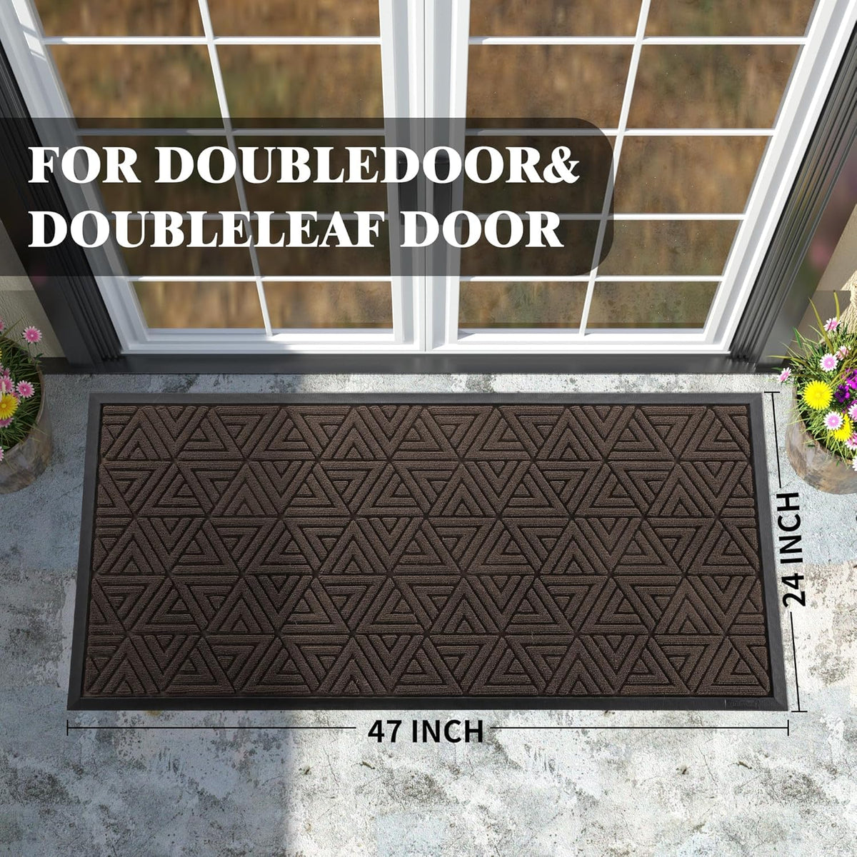 Yimobra Large Door Mat 47x24, All-Weather Waterproof Non-Slip Welcome Matt Outdoor, Heavy Duty Non