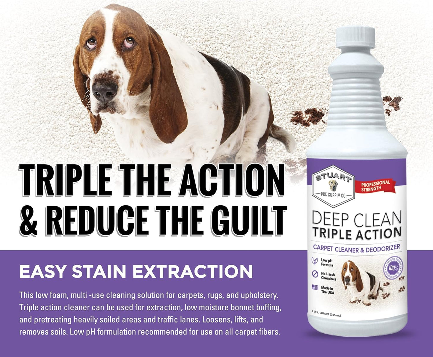 Professional Strength Deep Clean (Gal.) 3X Carpet Cleaner Solution & Deodorizer, Concentrated