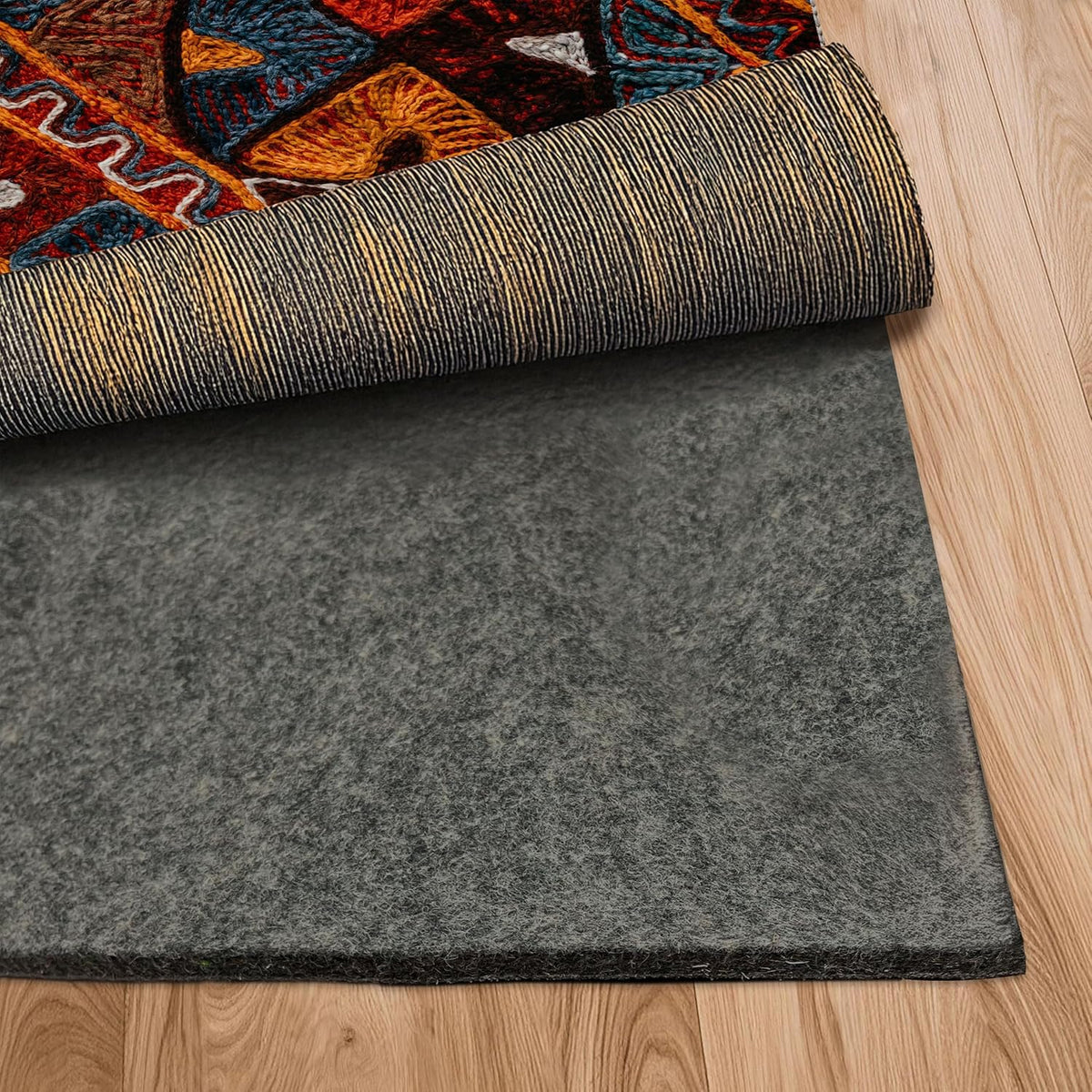 Nevlers 5'x7' Felt TPO Non Slip Rug Pad | 1/4" Thick Rug Cushion | Anti Slip Grips for Hardwood