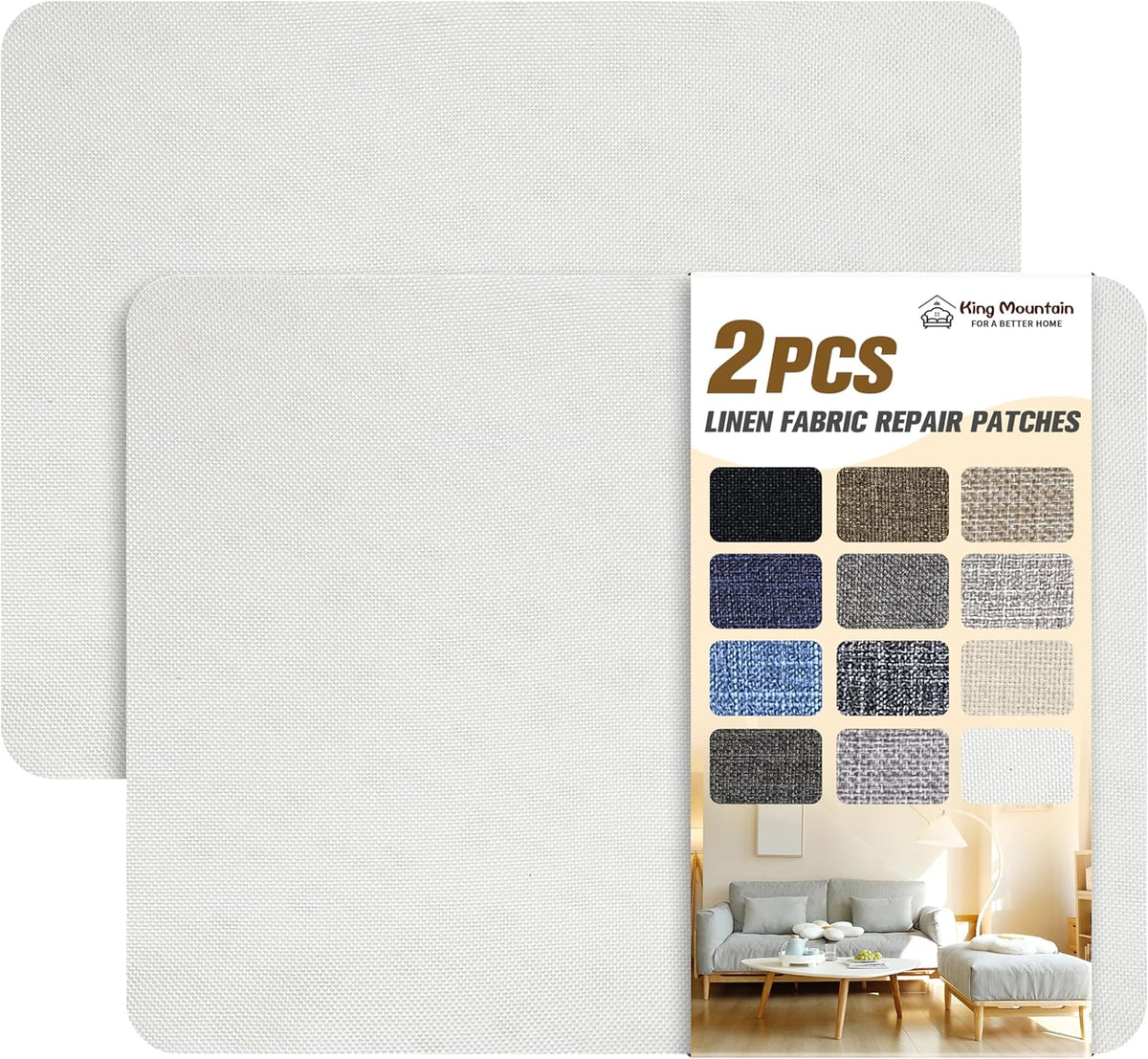Self-Adhesive Fabric Patches for Sofa and Clothes Repair, 8X11 inch 2 PCS, Multi Color, (8" x