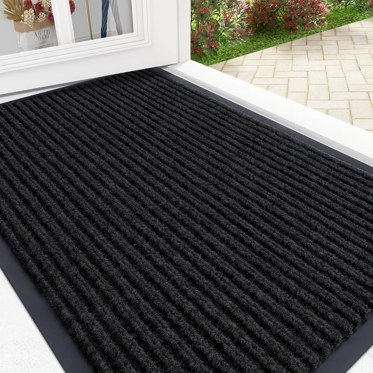 OLANLY Front Door Mat Indoor Outdoor Entrance, Waterproof Heavy Duty Doormat, Fade Resistant, Low