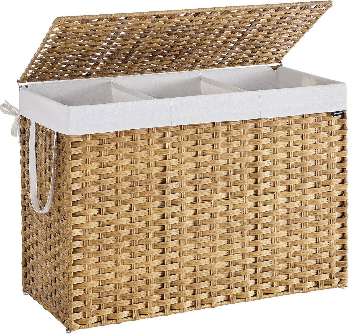 SONGMICS Laundry Hamper with Lid, 52.8 Gallon (200 L) Synthetic Rattan Clothes Laundry Basket with