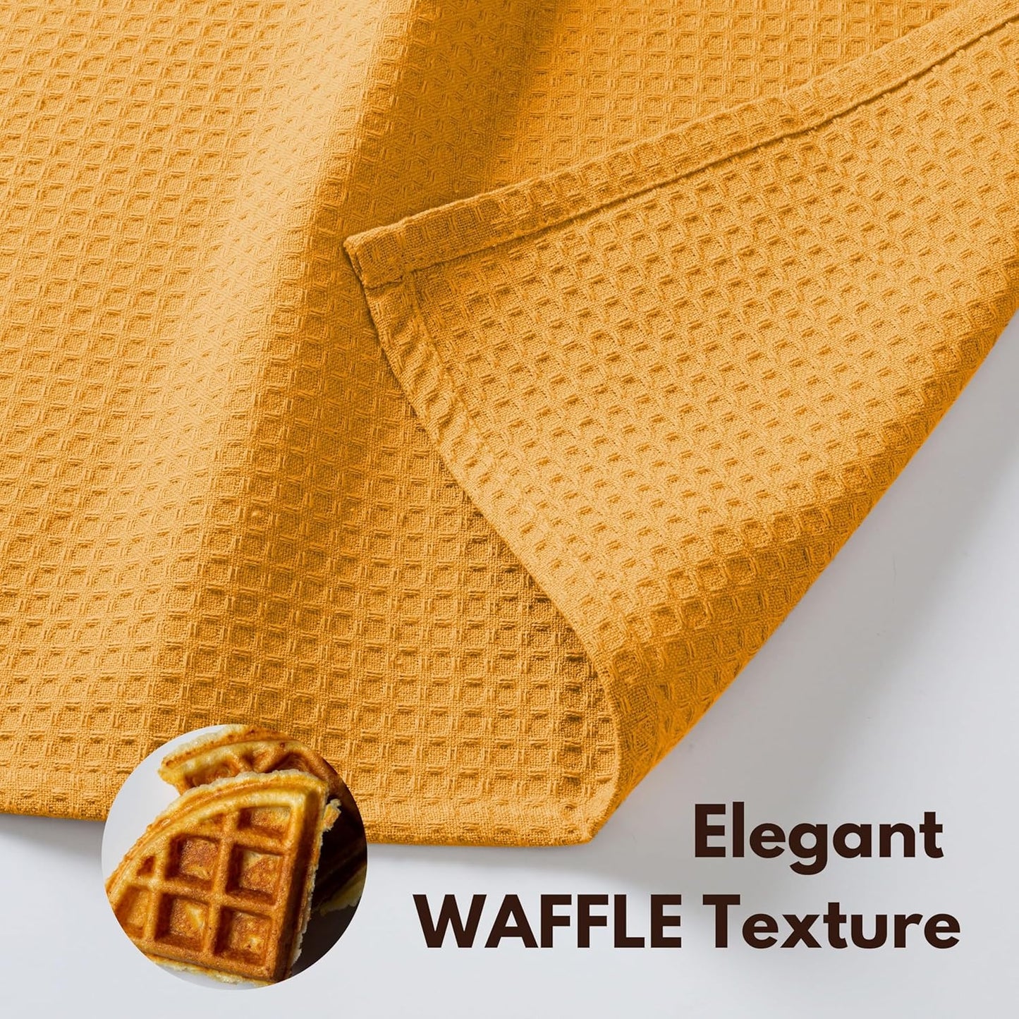Native Fab Cotton Kitchen Towel with Hanging Loop 16x26 inches, 4-Pack, Waffle Weave Kitchen Towels